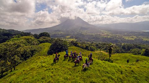 Horseback riding through Mistico Park